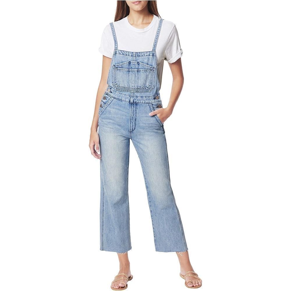 ✨Joe's Jeans Wide Leg Denim Sz XS Overalls Crop Raw Hem Captivate Blue✨